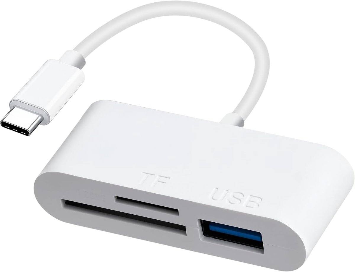 Snelle USB-C SD-kaartlezer voor geheugenkaarten, plug-and-play