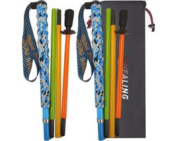 OKHEALING Trekking Poles [Ultralight 110G] Carbon Mountaineering Poles 5 Sections, Set of 2cm Hiking Poles Mountaineering Equipment Running Cap Moisture Wicking with Storage Bag, Unisex (110cm)