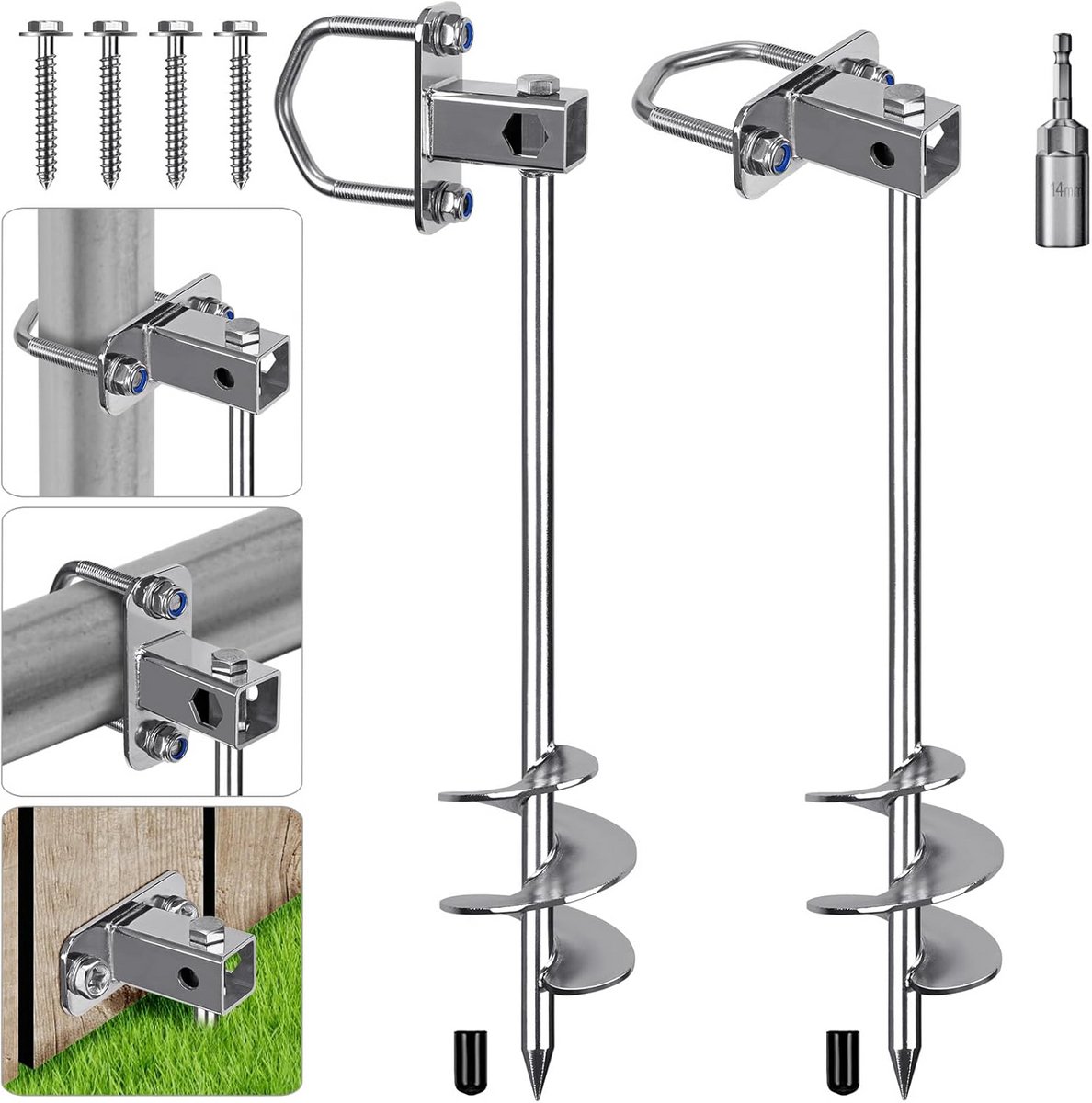 Set van 2 Krachtige Grondankers, 61 cm Lang