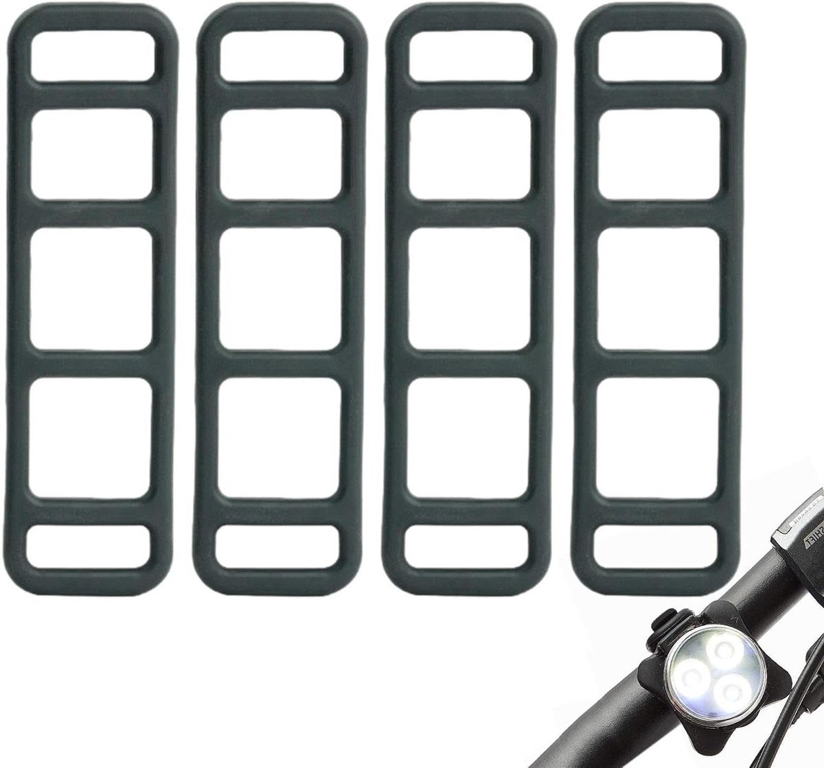 Fietsbanden Set - Bevestigingsbanden - Fietsverlichting Bevestigen - 4 Maten Inclusief - 67-100mm - Zwart