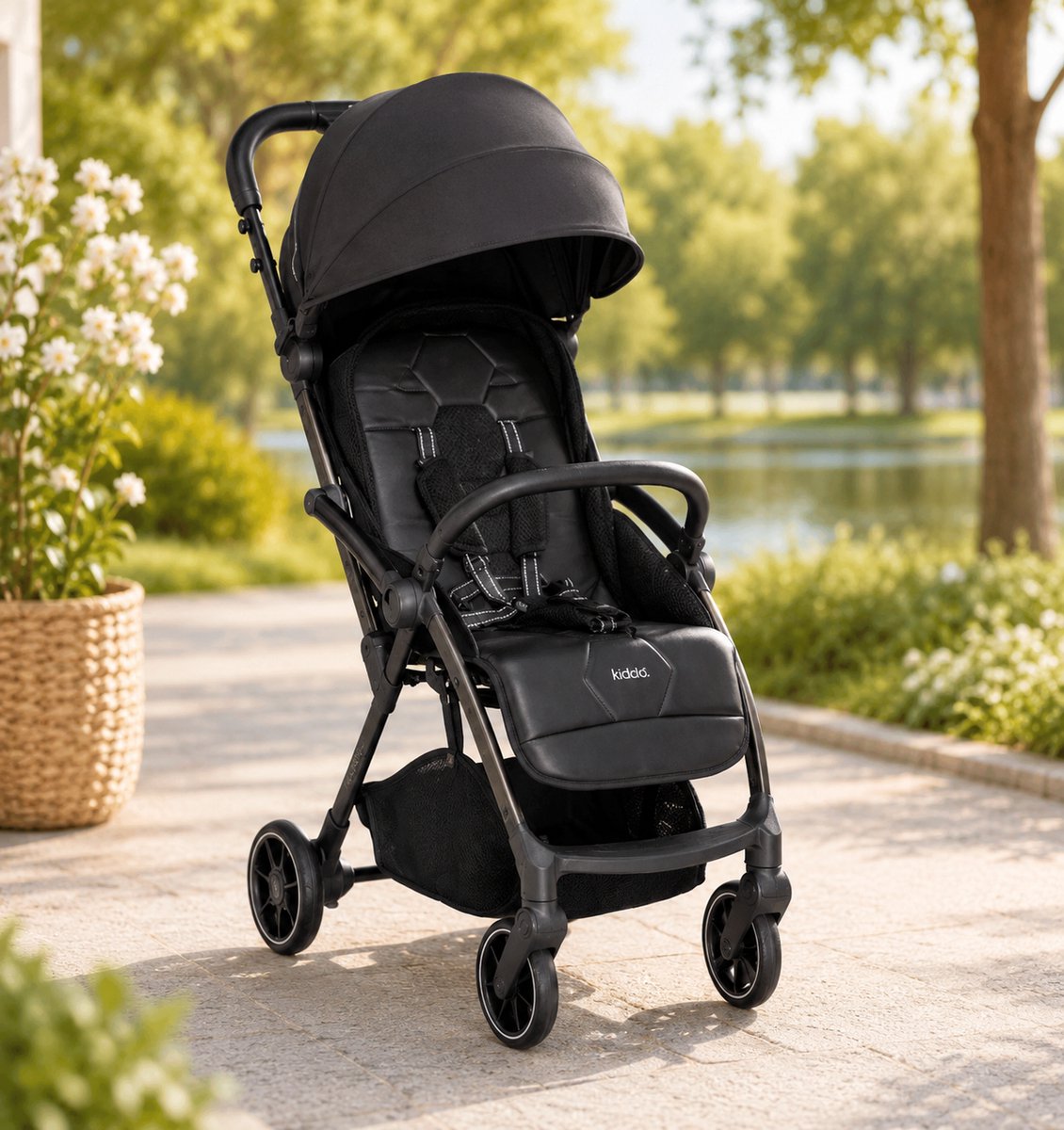 Bol.com Leclerc Hexagon Buggy - Inklapbare Kinderwagen - Zwart - Reisbuggy aanbieding