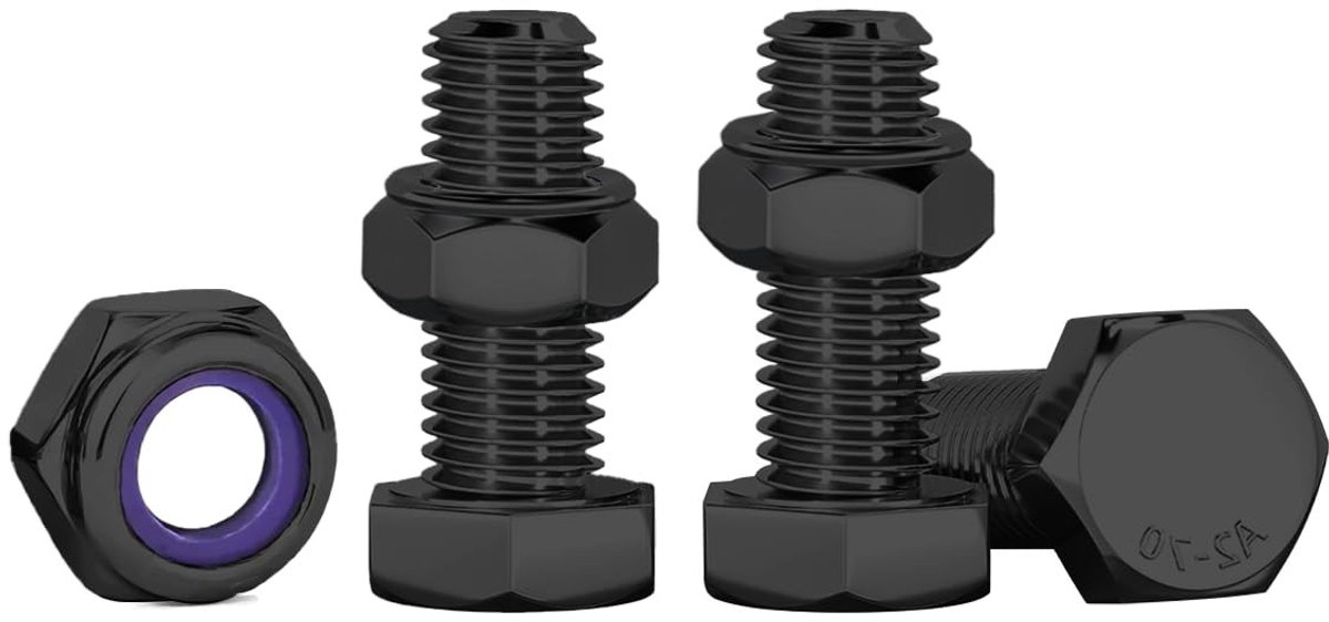 M6 Bouten en Moeren Set van 10 Stuks, RVS A2 V2A, Zelfsluitende Moeren voor Machines, Meubels en 3D Printtoepassingen