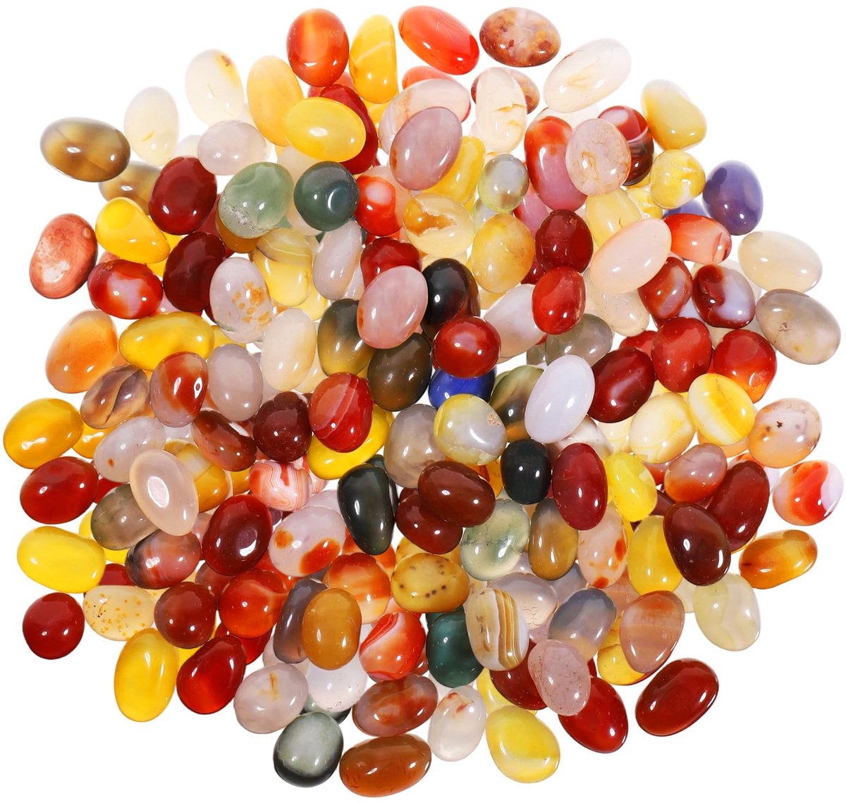 NTH products- Edelstenen Set 550g - Veelkleurige Trommelstenen - Natuursteen voor Kinderen - Potdecoratie/Aquariumversiering - Unieke Vormen en Kleuren - Afmeting 15-28 mm