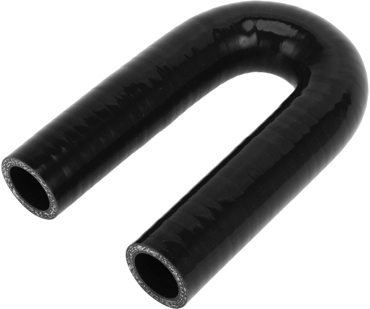 MTTproducts- Siliconen Slang 180 Graden - Zwarte Slang - 25mm Binnendiameter - 150mm Lengte - Meerlaags Geweven - Hoge Temperatuur Bestendig - Koelslang