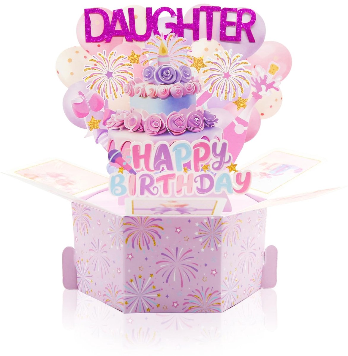 MTTproducts- Pop-upkaarten Gelukkige Verjaardag - 3D Vouwkaarten - Verjaardagskaarten voor Dochter - Persoonlijk Cadeau - Vrolijk Festivalcadeau - Zorgvuldig Vervaardigd - Verjaardagskaart
