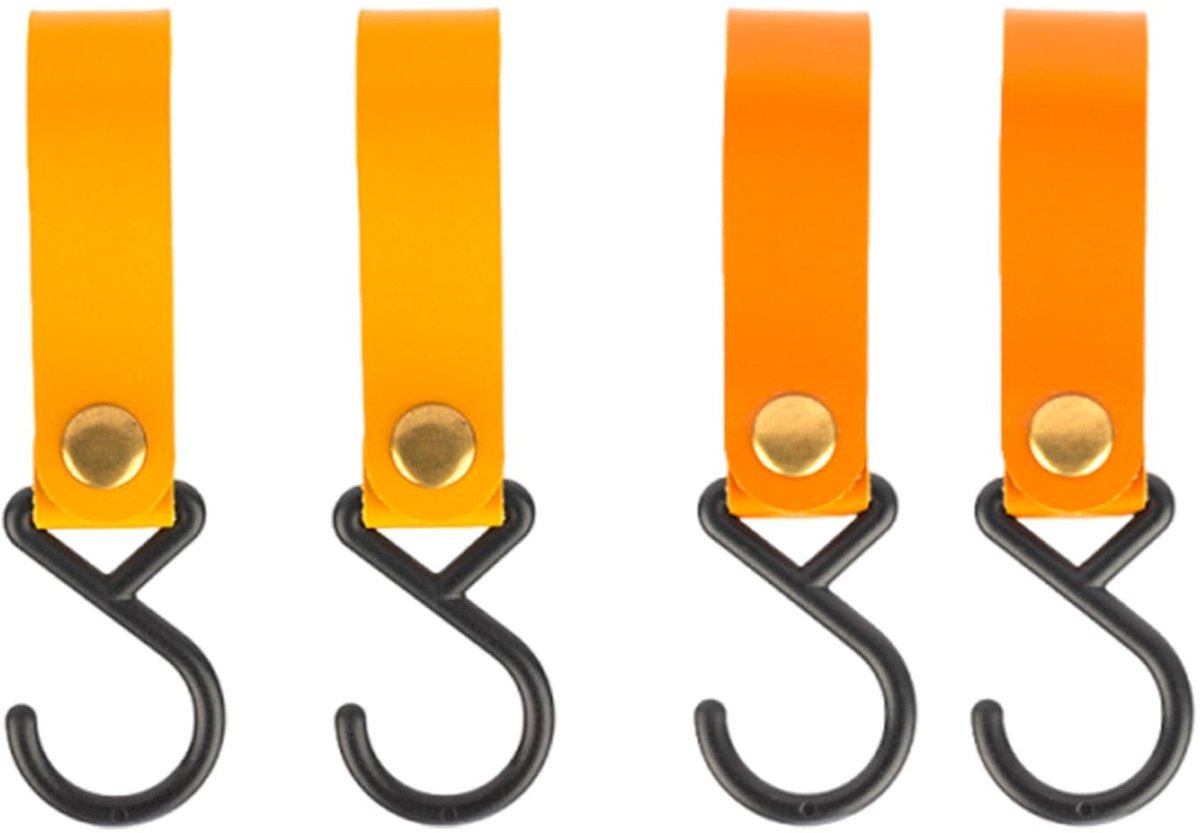 MTTproducts- S-haken met lederen lus - multifunctionele haken - haken voor kledingstang - haken voor keuken - haken voor badkamer - duurzaam nylon - Ophanghaken