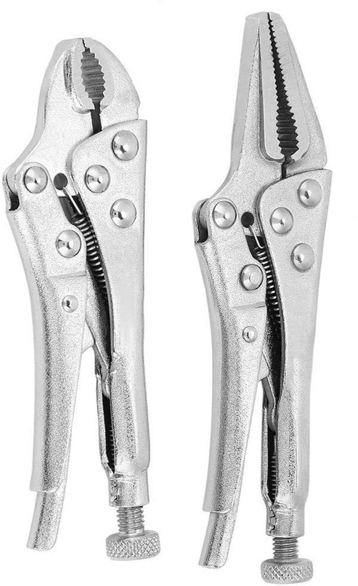MTTproducts- Griptang Gebogen - 2 stuks - Koolstofstaal - Handgreep - Duurzaam - Arbeidsbesparend - Lange levensduur - Klem