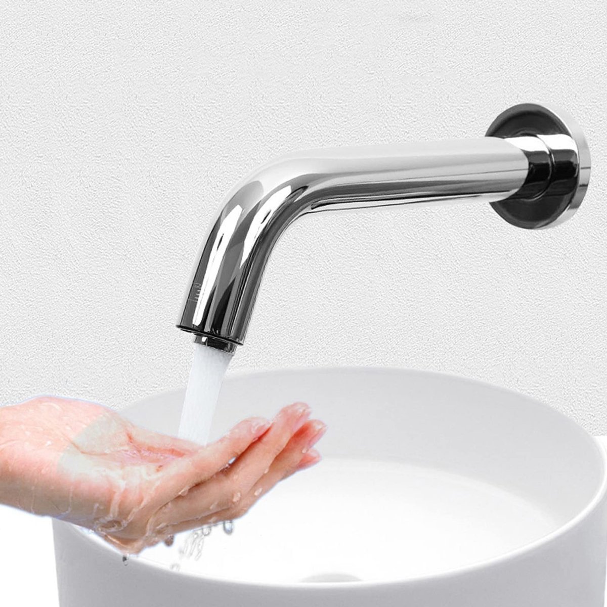 MTTproducts- Waterkraan met Infrarood Sensor - Roestvrij Staal - Inductie Kraan - Warm/Koud Water - Voor Wastafel - 100% Nieuw