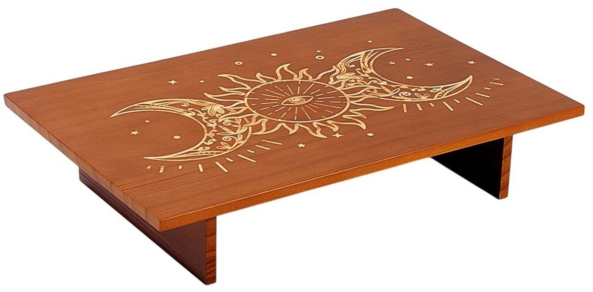 MTTproducts- Meditatietafel Houten Altaar - Boeddhistisch Heiligdom - Mystiek Decor - Wicca Accessoires - 30 x 20 cm - 1 stuk