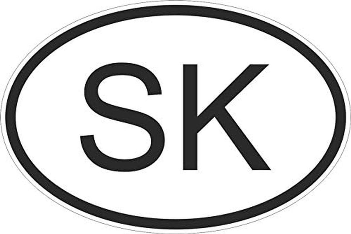 Sticker zelfklevend vlag ovaal landcode motor Slovenia SK