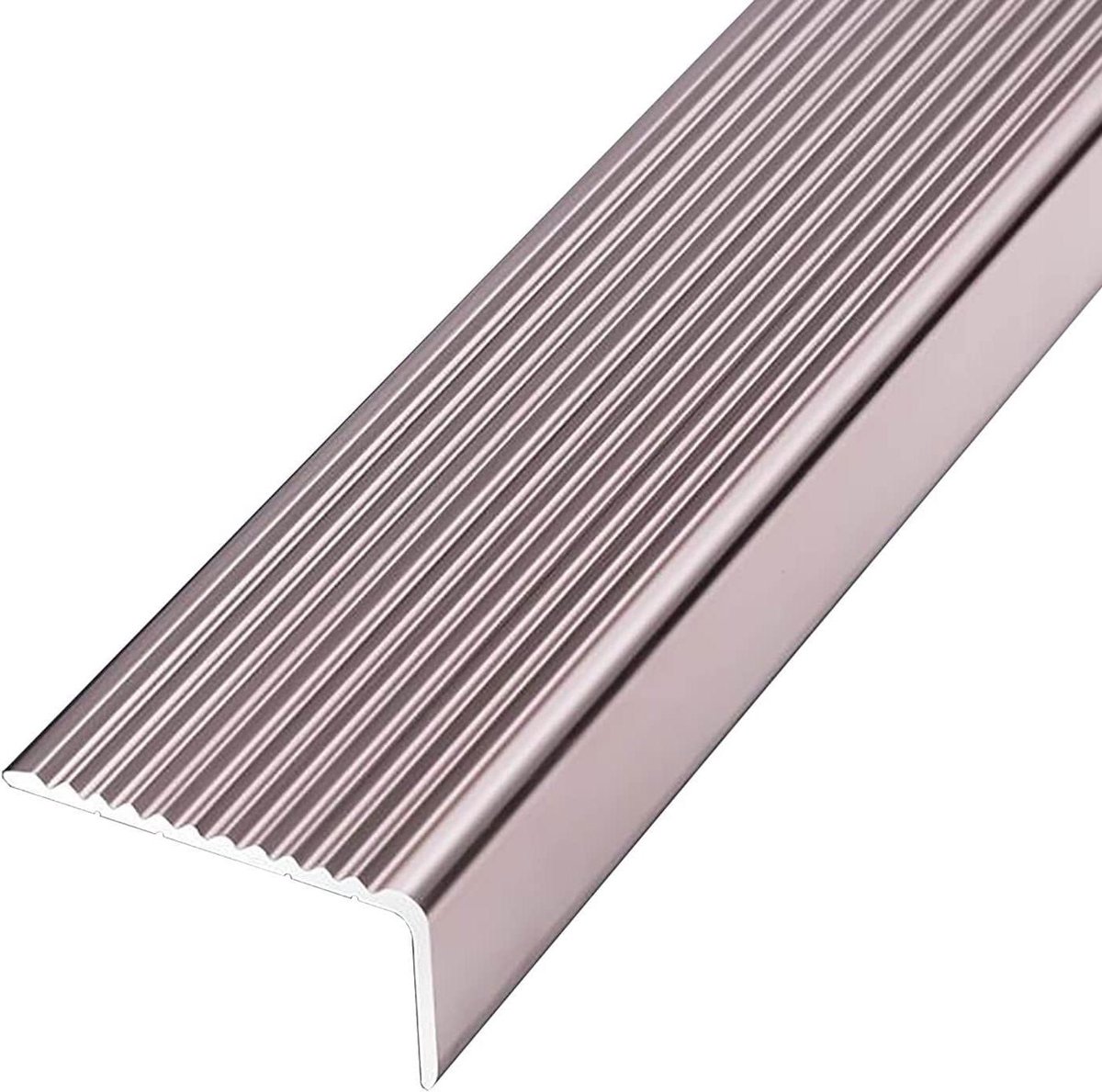 Trapneusprofiel Aluminium - Vloerprofiel Rand - Veilig Traplopen - Snijdbaar Zelfklevend - 90-160 cm - Rosé Goud