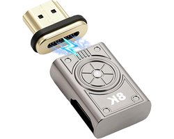aceyoon Magnetische HDMI-adapter, 8K @60Hz, 90 graden rechts, haakse magnetische HDMI-stekker naar bus, ondersteunt UHD-video, magnetische extenderaansluiting voor tv, monitor, Xbox, PS5, pc