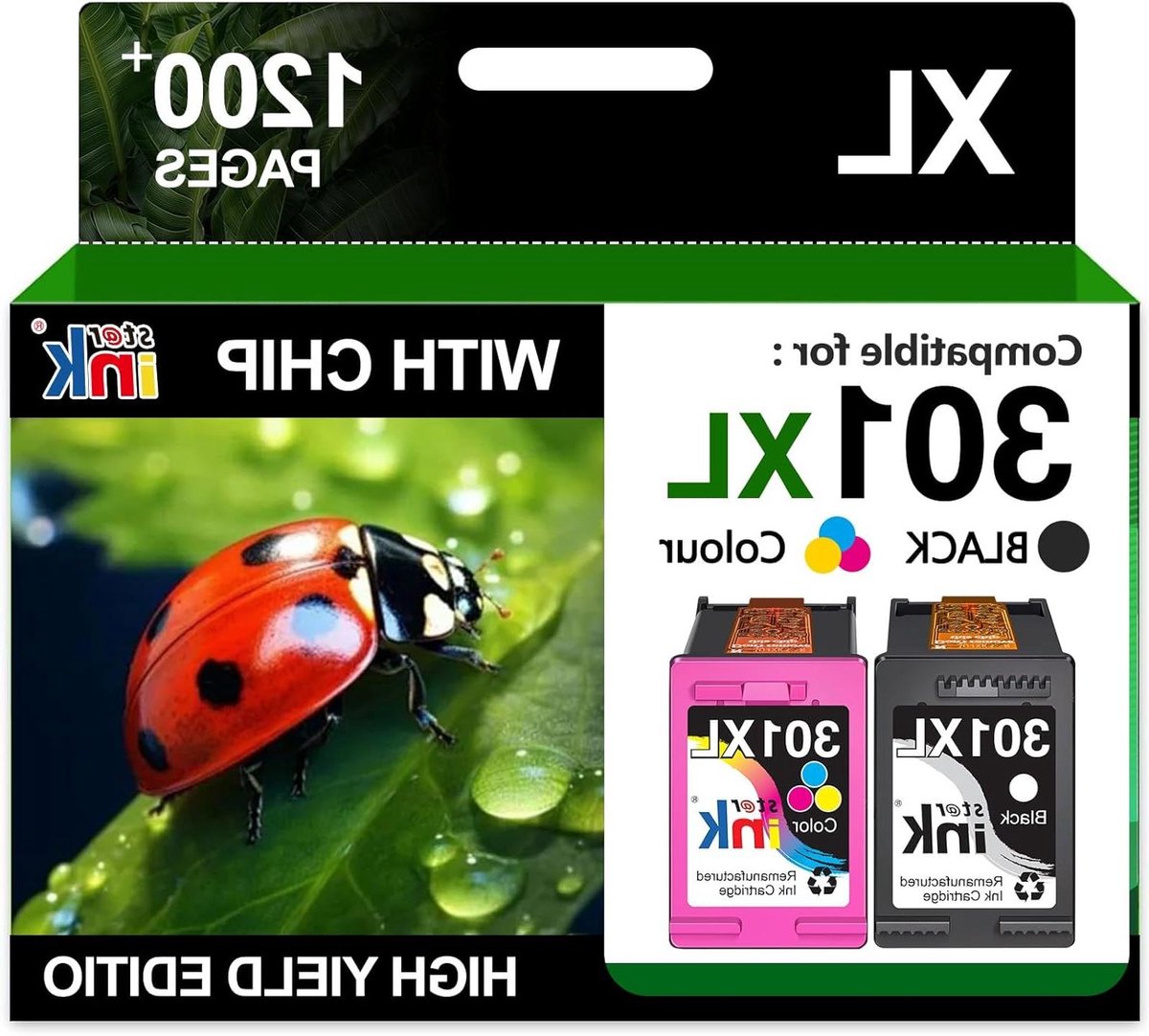301XL Inkt Cartridges - Printer Cartridges Multipack - Documenten Printen - Hoge Capaciteit - 2 Stuks - Zwart en Kleur