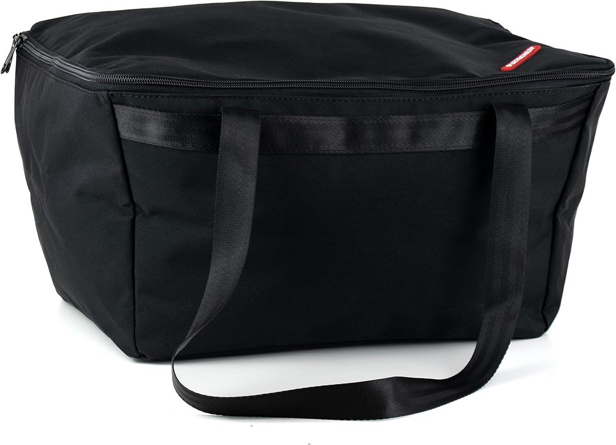 Inlegtas Fietsmand - Binnentas Mand - Fietsen Opbergen - Tweedelige Ritssluiting - 30 x 22 x 20 cm - Zwart