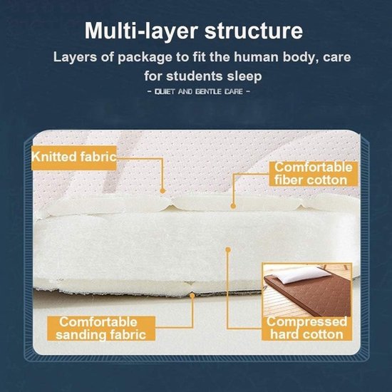 Tatami Vloermat - Futon Matras - Comfortabel Slapen - 8 Cm Dik - Vol - Wit — afbeelding 3
