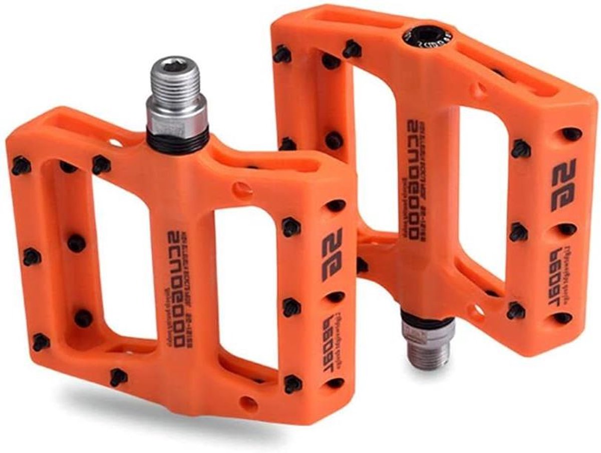 Fiets Pedalen - Platte Fietspedaal - Comfortabel Fietsen - Grote Oppervlakte - 380g - Oranje