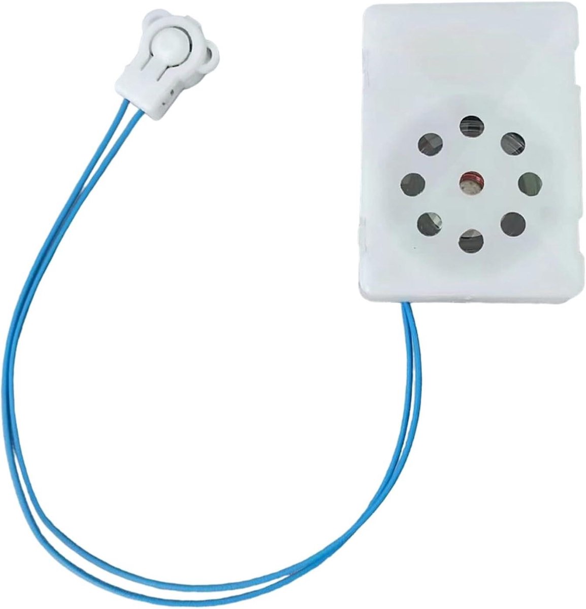 Pluche Opnameapparaat - Zelfmaak Geluidsmodule - Creatief Knutselen - Eenvoudige Knopbediening - 3.4 x 4.6 cm - Wit
