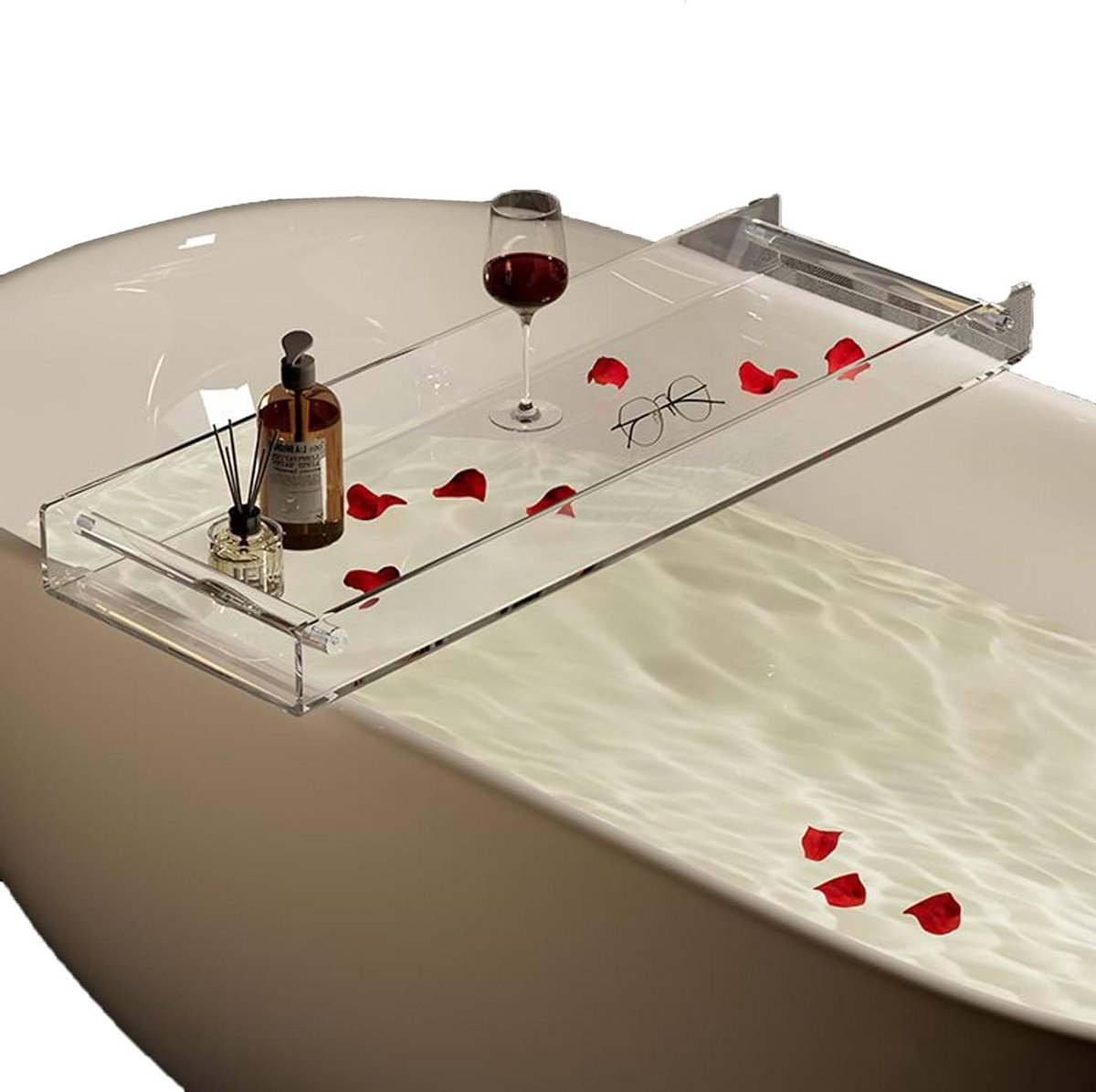 Bad Caddy Tray - Badkuip Tafel - Ontspannen in Bad - Antislip Mat - 80 CM - Doorzichtig