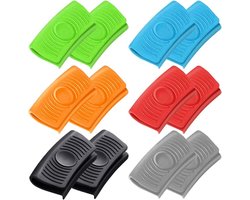 Siliconen handgrepen - Pannenlappen Assist - Hittebescherming Keuken - Antislip binnenkant - 12 stuks - Veelkleurig