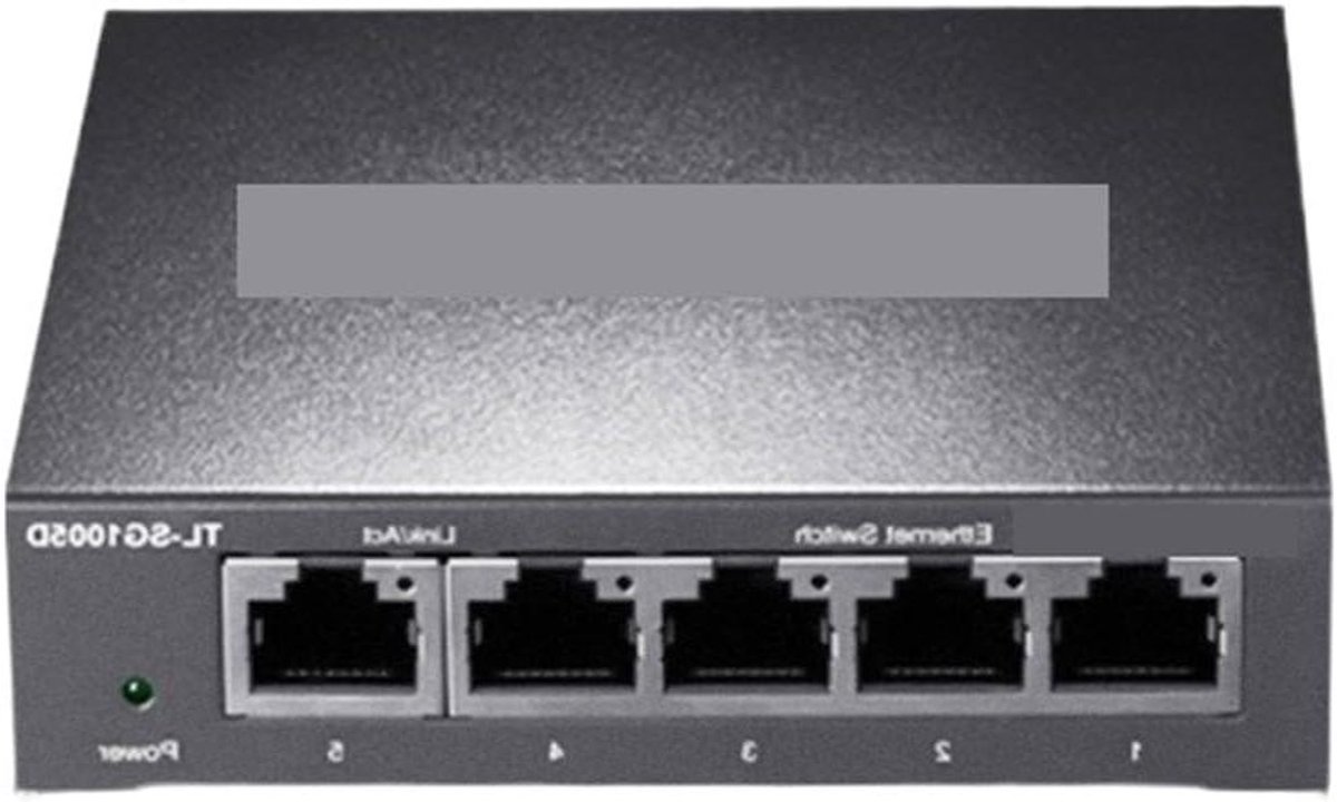 Netwerkswitch 5-poorts - Netwerkswitcher Hub - Internet Verdelen - Gigabit Snelheid - 100mm x 98mm x 25mm - Zwart