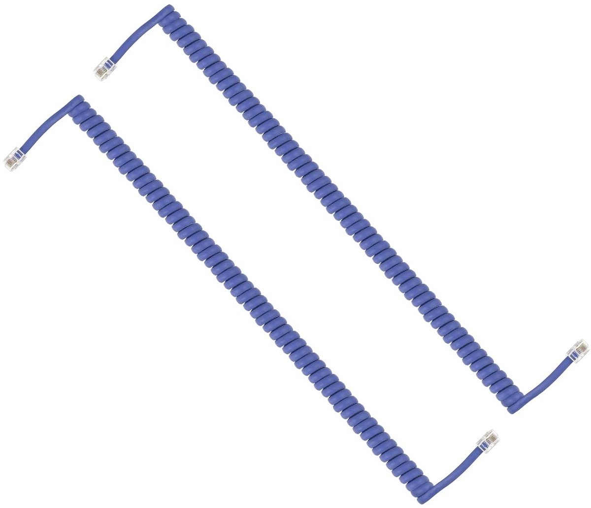 Vaste Telefoon Kabel - Telefoon Snoer - Vaste Lijn Bellen - Rolled Design - 2 Meter - Blauw