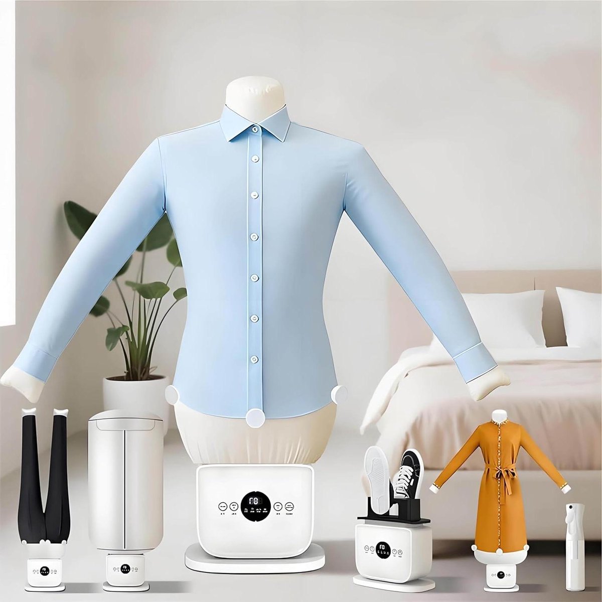 Automatische Strijkmachine - Kledingpersset Stomer - Kreukvrije Kleding Maken - Handsfree Strijken - 3.85 Kilogram - Wit