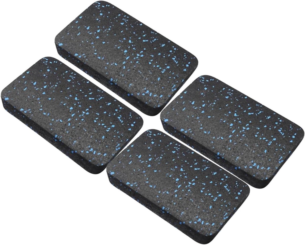 Loopbandmat 4 stuks - Fitnessonderlegger - Vloerbescherming - Trillingsdempend materiaal - 10x10x1.2 cm - Zwartblauw
