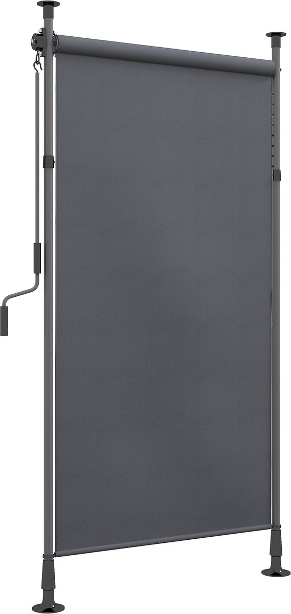 Donkergrijs Aluminium polyester buitenzonwering voor balkon 150x310cm