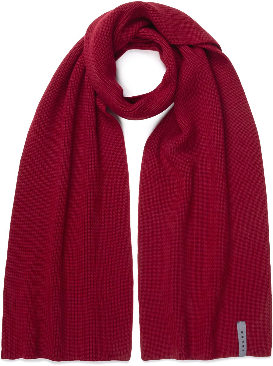 FALKE Basic Scarf Pearlstitch sneldrogend warm wol wintersjaal unisex rood - maat ONESIZE