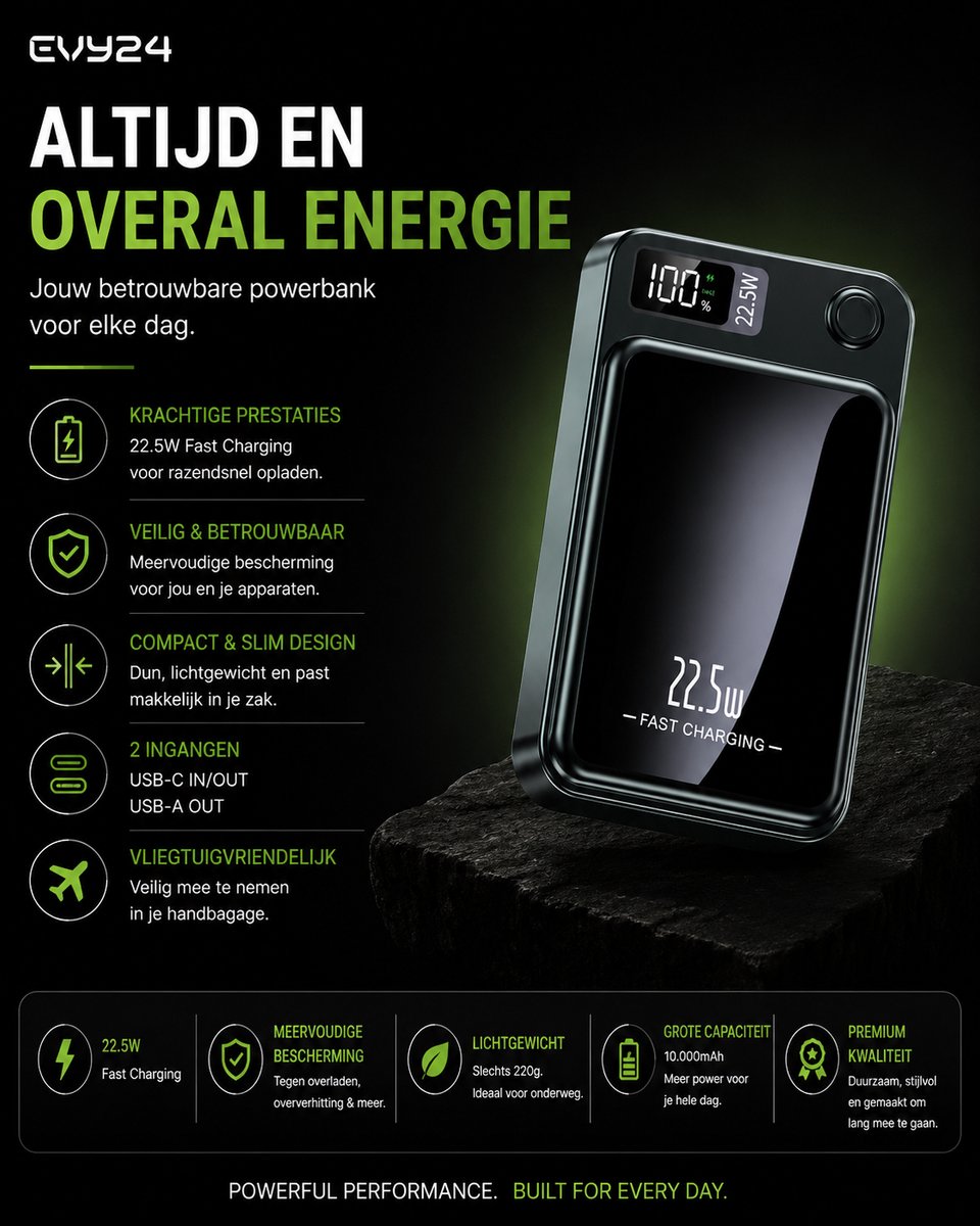 XL E-Mobility Evy24 MagSafe Powerbank 10000mAh Draadloos - afbeelding 2