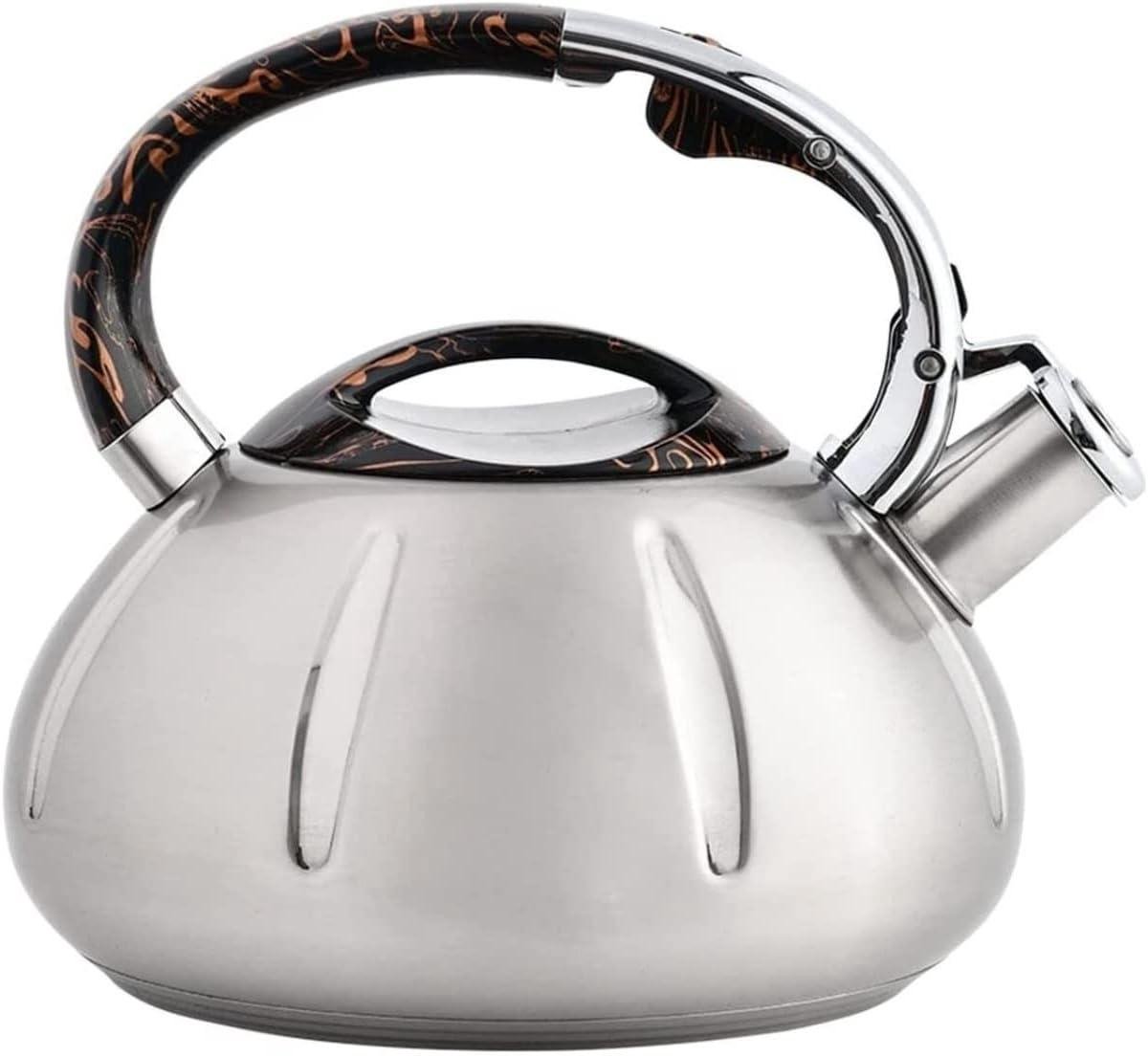 Waterkoker Fluitketel - Theepot Koken - Water Bereiden - Ingebouwde Fluit - 3 Liter Inhoud - Zilverkleurig