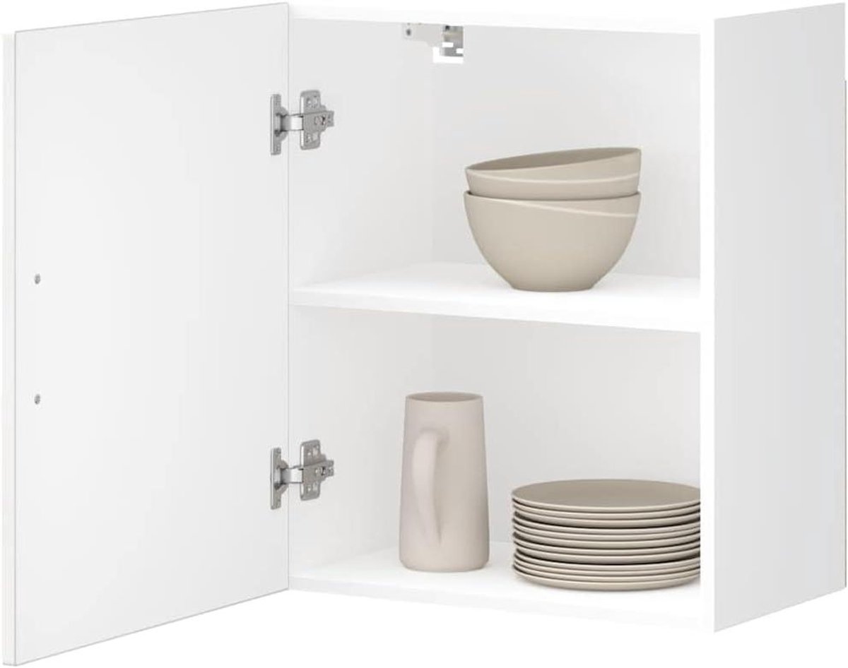 Keukenkast Hangend - Wandkast Keuken - Keuken Opbergen - Hoogglans Afwerking - 50 x 31 x 60 cm - Wit