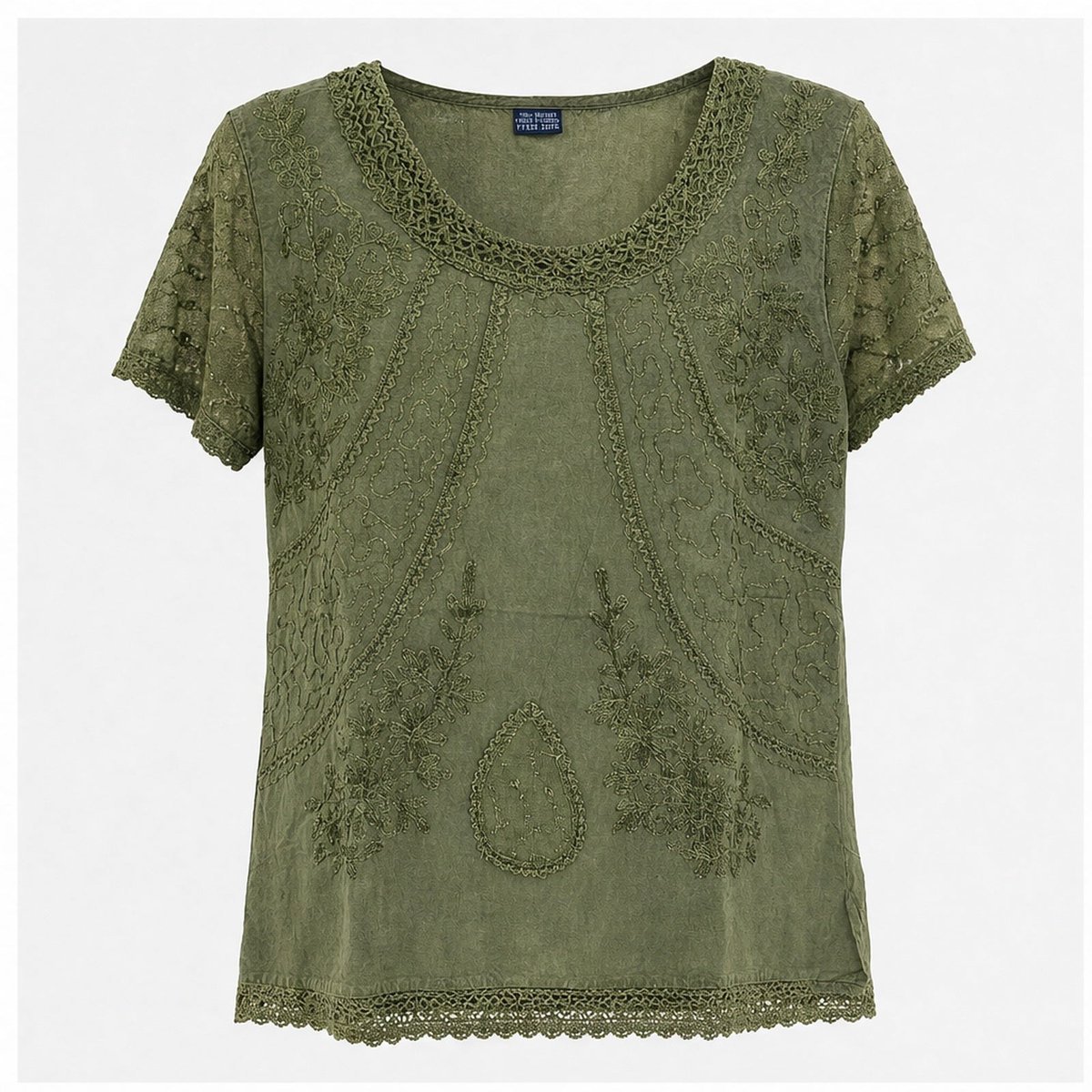 HS Shirt - Meerdere Kleuren - Olijfgroen Borduursel