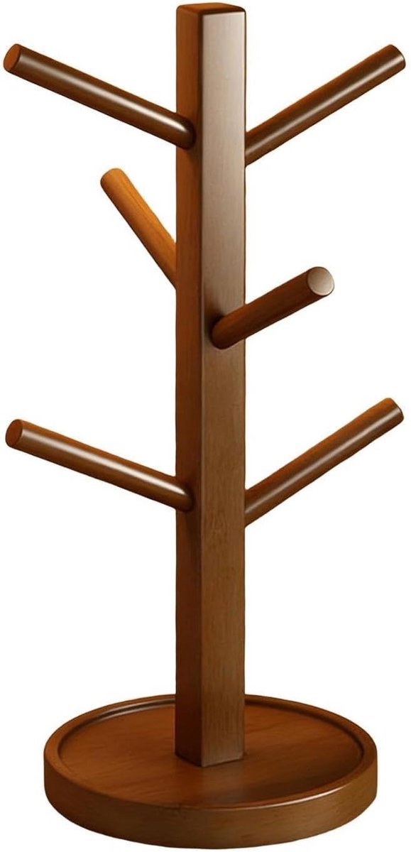 Mokkenhouder - Beker Organizer - Keuken Opbergen - Compacte Hoekpassing - 28 x 15 x 5 cm - Bruin