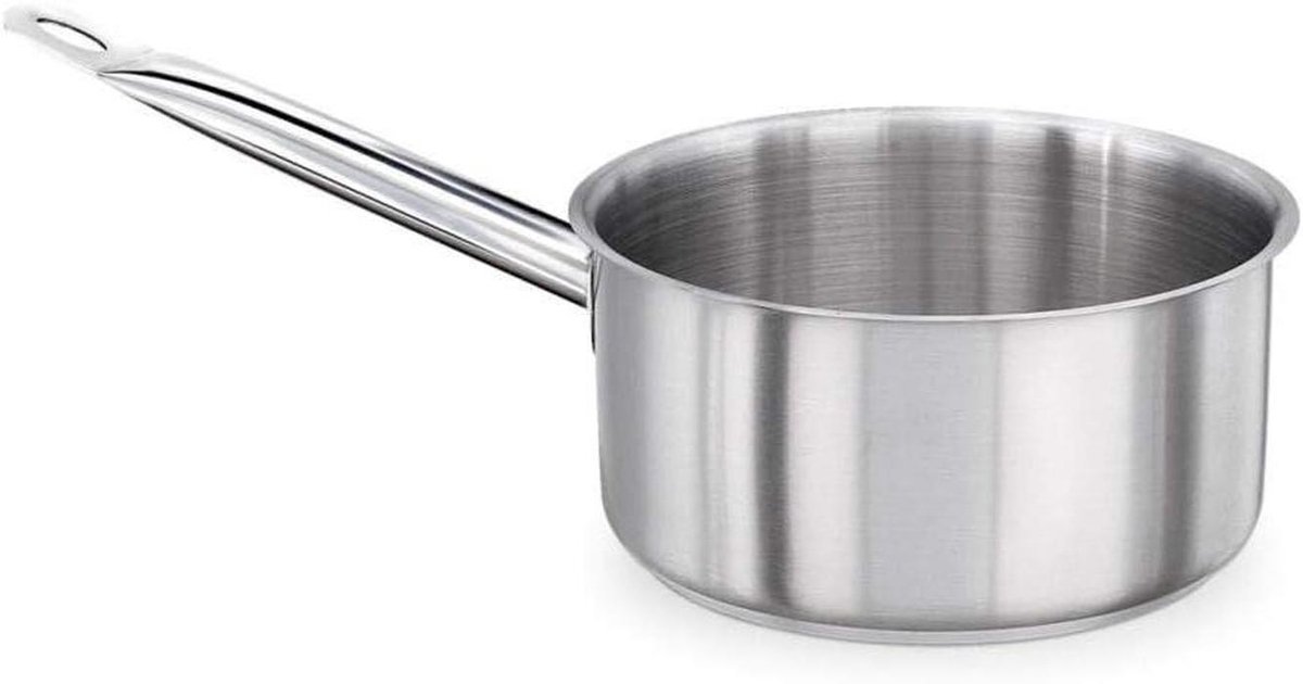 Steelpan met handvat - Kookpan sauspan - Koken op inductie - Vaatwasmachinebestendig - 24 cm diameter - Grijs