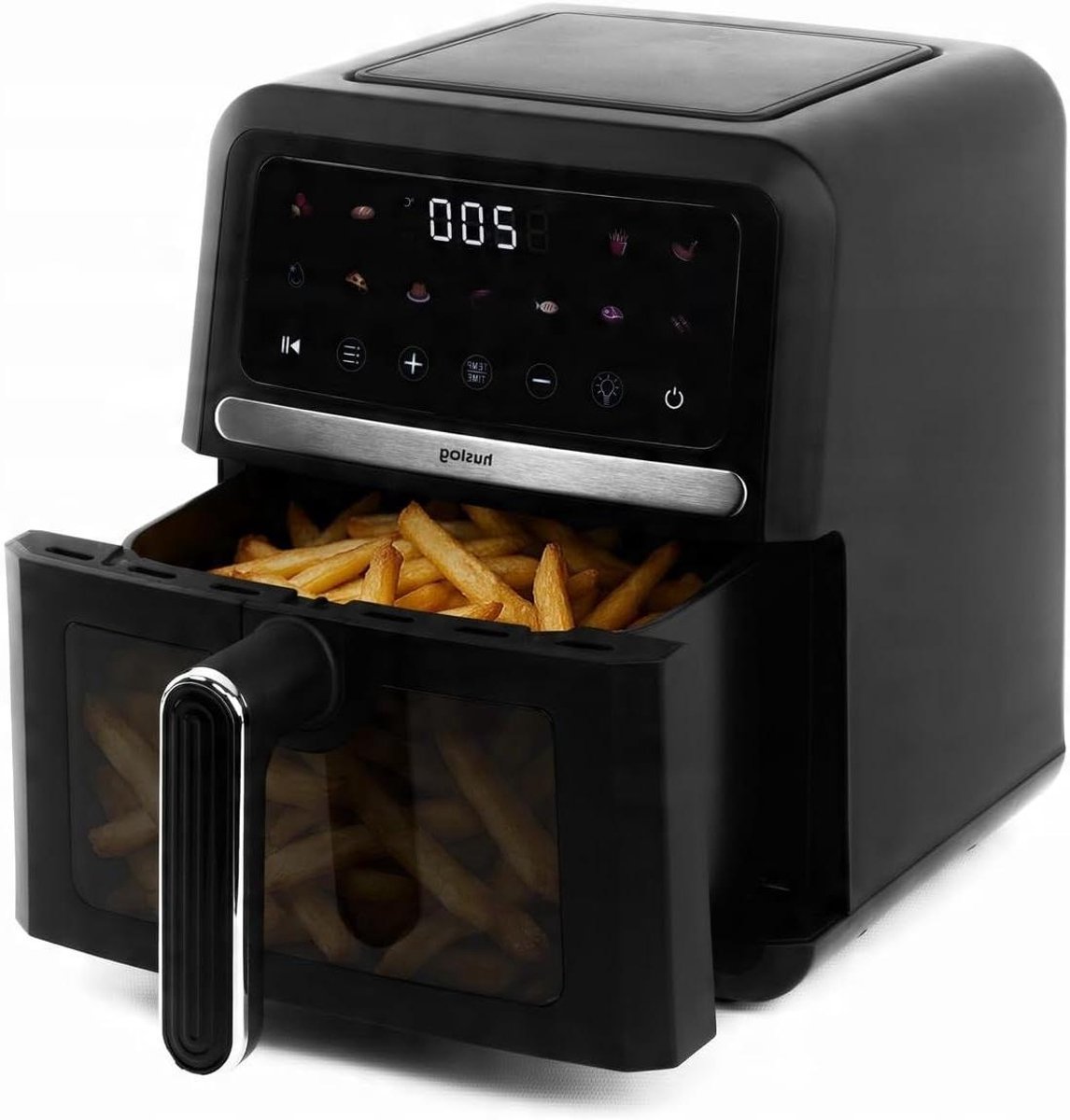 Heteluchtfriteuse - Airfryer Frituurpan - Gezond Koken - Kijkvenster met Verlichting - 5 Liter - Zwart