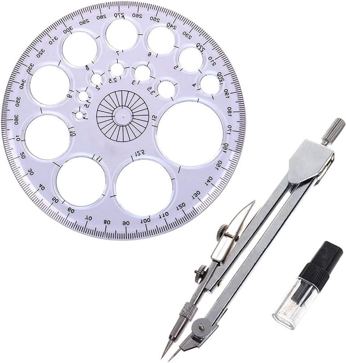 Geometrie Kompas - Tekengereedschap Cirkel - Wiskunde Tekenen - Met Gradenboog - 4-1/2 inch - Niet gespecificeerd