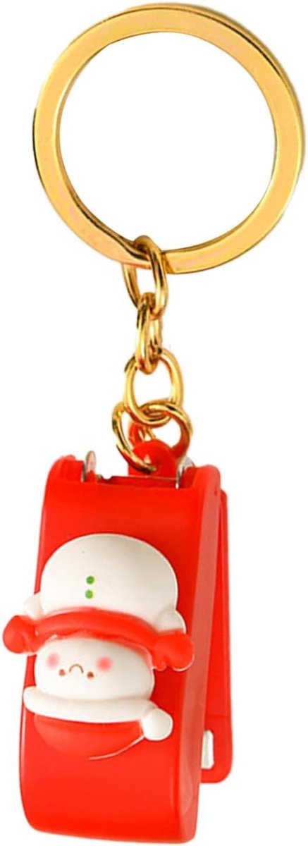 Mini Nietmachine - Cartoon Nietapparaat - Papier Binden - Met Sleutelhanger - 4 x 3 x 2 cm - Sneeuwpop