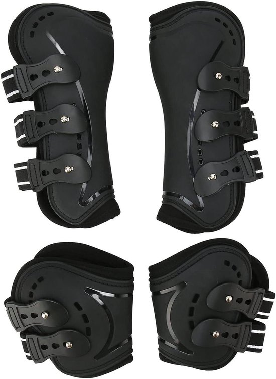 Paard Beenbeschermers - Paardenlaarzen Rijlaarzen - Paardrijden Springen - Open Front Design - Maat M - Zwart Paard Beenbeschermers - Paardenlaarzen Rijlaarzen - Paardrijden Springen - Open Front Design - Maat M - Zwart