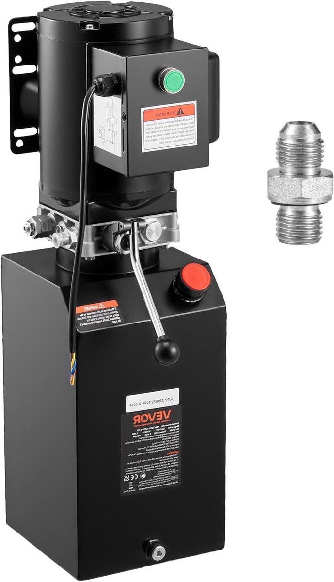 Hydraulische pomp - Krachtbron Aggregaat - Zware Machines Hef - Voorgemonteerd Ontwerp - 15 Qt Tank - Zwart