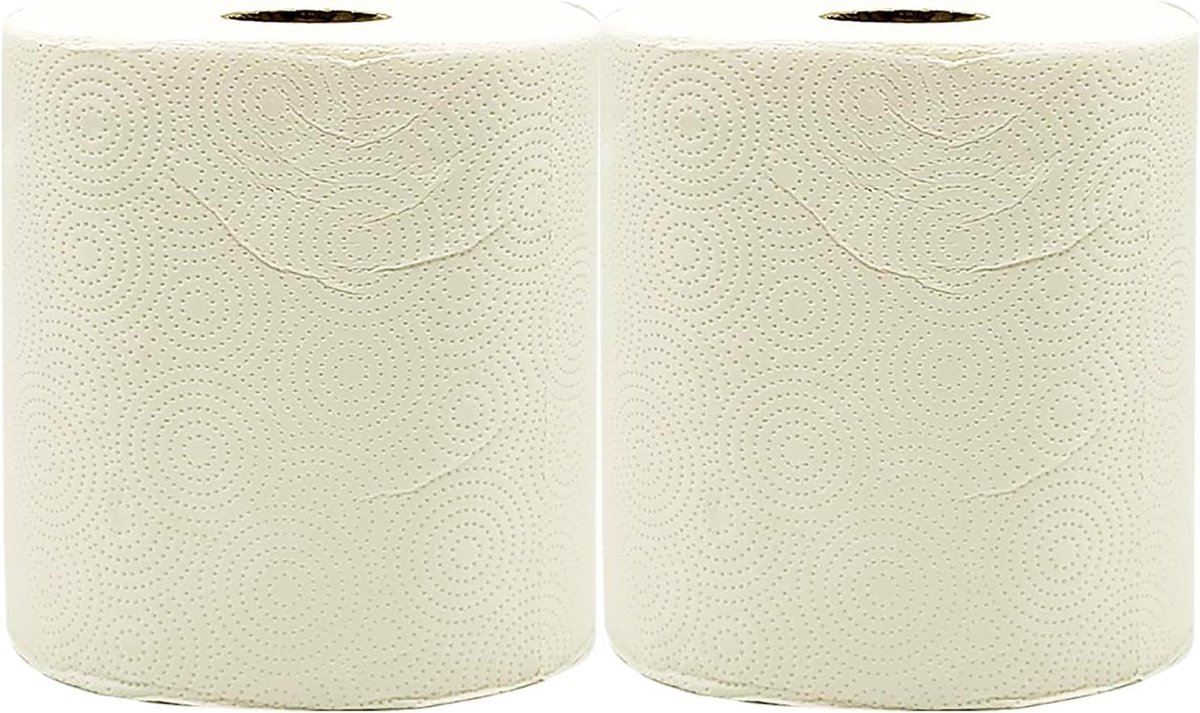Industriële Papierrollen - Keukenrol Drogersrollen - Schoonmaken en Afnemen - Pure Cellulose - 6 Rollen - Wit