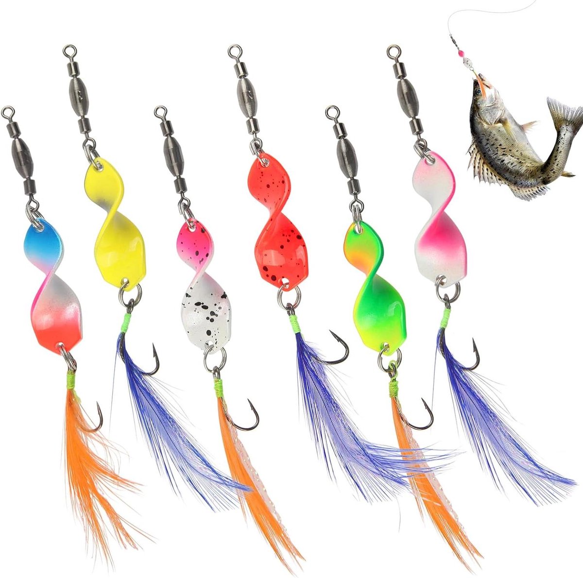 Vis Spoons Set - Spinner Aas - Vissen Vangen - Verdraaide Vorm Ontwerp - 6 Stuks 11cm - Multikleur