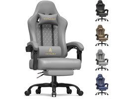 Homaxy - Game Stoel - Gaming Stoel - Gaming Stoel - Ergonomische Bureaustoel - Gamestoel - Verstelbaar - Gaming Chair - Inclusief voetensteun - Grijs