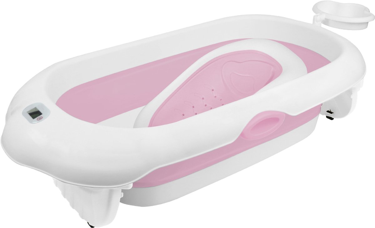PIPIPOXER-Opvouwbaar Babybad - Baby Badje - Baby Badset met Zitje-Roze