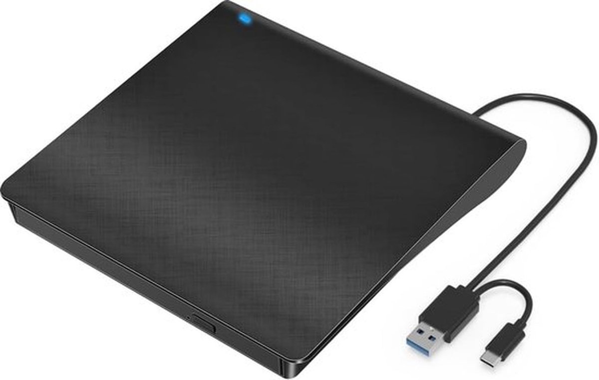 Extern CD- DVD-Station, External CD-R/RW Drive Brander USB 3.0 en Type-C, Draagbare Externe DVD Rom Speler Geschikt Geschikt voor Laptop/PC/Mac OS/ASUS/Samsung/Windows 11/10/98/8/7/Vista/XP/2003/Linux/iOS Zwart