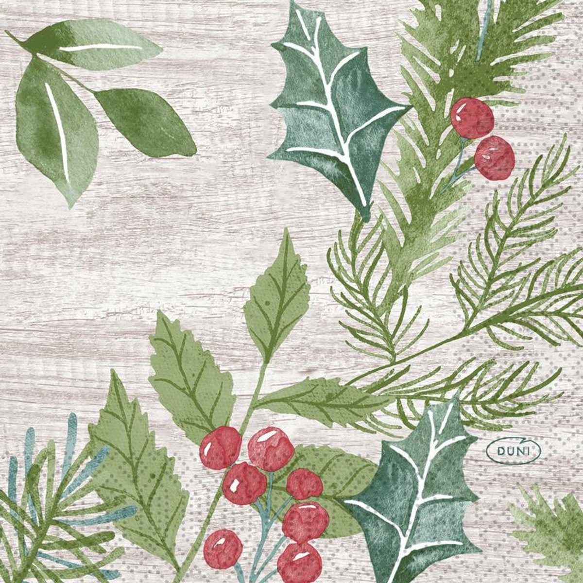 Duni - Servet l24b24 cm wintergreenery 20st