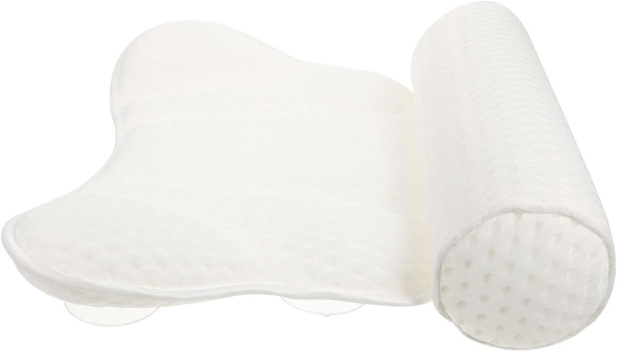 Bad Kussen - Hoofdsteun Spa - Ontspanning Thuis - Sterke Zuignappen - 40 x 34.5 cm - Wit