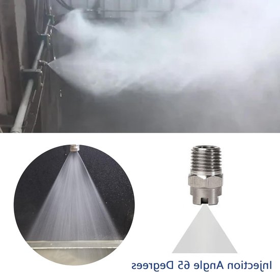 SnelShoppen - 4-delige Hoge Druk Water Broom Oppervlakte Cleaner, 65 Graden, 4 mm Gat Spraypunt, 1/4 Inch Draadverbinding voor Ondervloerreiniger van Snelshoppen — afbeelding 2
