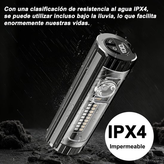 LED-fietsverlichtingsset – Voorlicht – Oplaadbaar via USB – Geschikt voor mountainbikes en racefietsen – Waterdicht ontwerp – Nood-powerbank voor telefoons — afbeelding 4