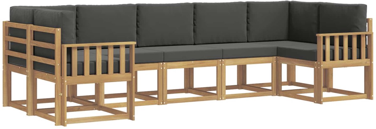 vidaXL Buiten - bank - set - 7 - st - 7-zits - Wit - en - antracietkleurig Wit en antracietkleurig